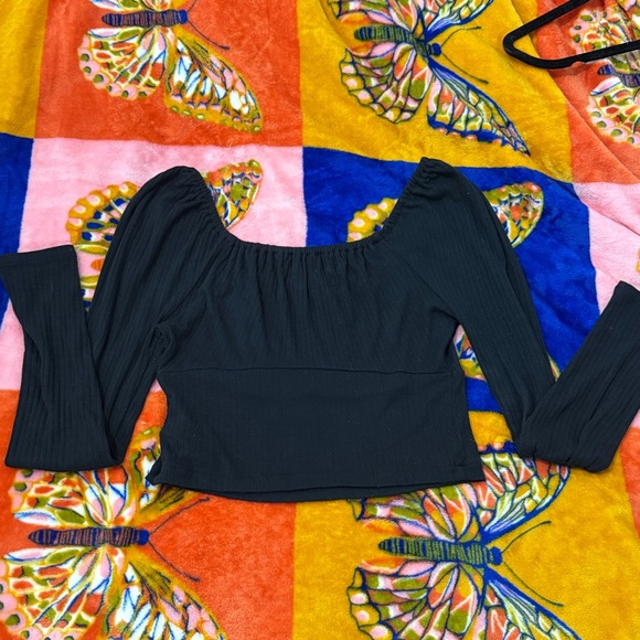 🖤 Madewell Black Tie-Top Crop Top 🖤 - Picture 3 of 3